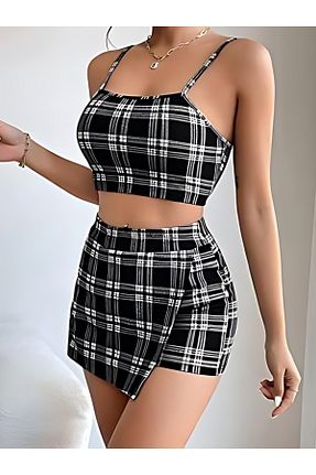 ست بالاتنه و پائین تنه مشکی زنانه بافتنی Red Daisy - کد 896608755