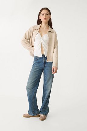تیشرت سفید زنانه اسلیم فیت Stradivarius - کد 896627365