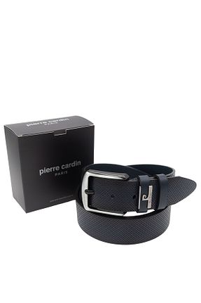 کمربند سرمه ای مردانه چرم خالص Pierre Cardin - کد 896626059