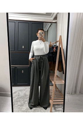 شلوار طوسی زنانه پنبه ای Butik - کد 896622843