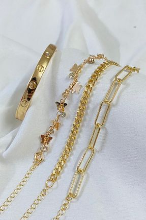 دستبند جواهر طلائی زنانه زیرکن KOBA - کد 896632480