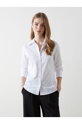 پیراهن سفید زنانه تنگ / اسلیم LC Waikiki - کد 896642668