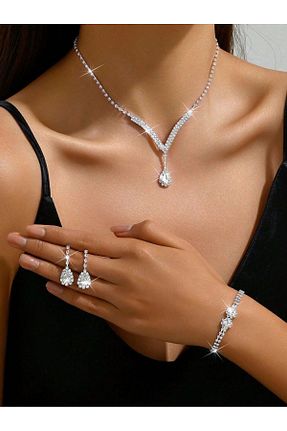 ست جواهر زنانه روکش نقره Estilo Lingerie - کد 835579144