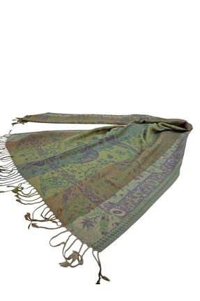 دستمال گردن سبز زنانه پنبه ای Pashmina - کد 896667604
