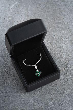 گردنبند نقره سبز زنانه 925 عیار MIDDLEMIST - کد 896666951
