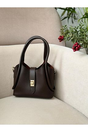 کیف دوشی قهوه ای زنانه چرم مصنوعی Moda Sekiz - کد 896674606