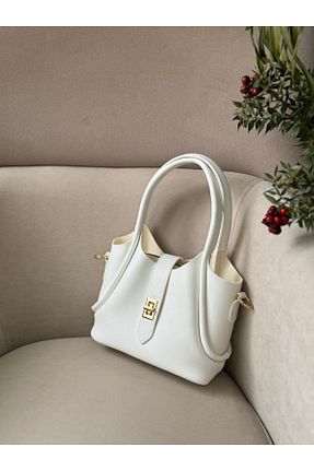 کیف دوشی سفید زنانه چرم مصنوعی Moda Sekiz - کد 896675188
