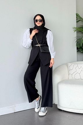 ست بالاتنه و پائین تنه حجاب مشکی زنانه رگولار Şulemoda Giyim - کد 896674837