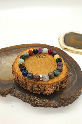 دستبند جواهر رنگی بچه گانه سنگ طبیعی NBS Beautiful Naturel Stones - کد 789627109