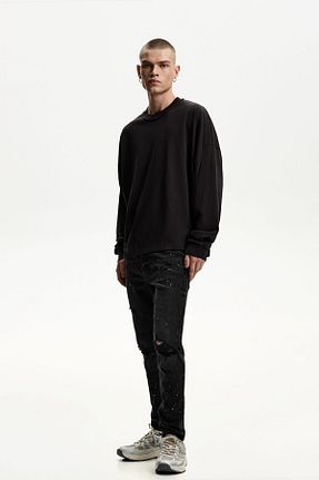 شلوار جین مشکی مردانه رگولار Bershka - کد 896744703