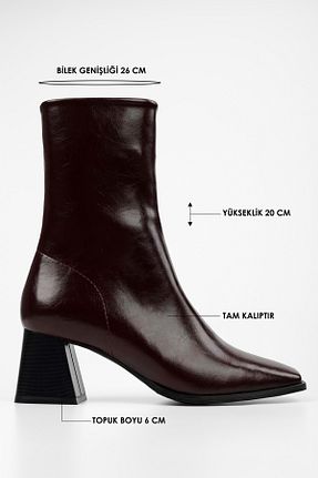 بوت / نیم بوت زرشکی زنانه چرم مصنوعی Shoeberry - کد 896746498