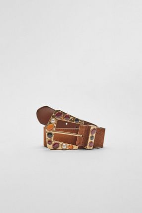 کمربند قهوه ای زنانه پلی استر Stradivarius - کد 896769324