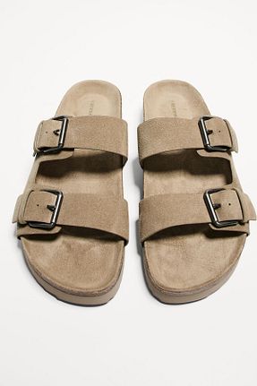 دمپائی قهوه ای مردانه پلی استر Bershka - کد 896761892