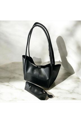 کیف دوشی مشکی زنانه چرم مصنوعی BAGSY - کد 896043774