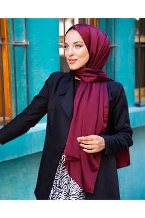 شال زرشکی زنانه میکرو ساتن nacar çarşı - کد 896782322