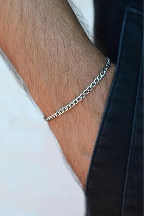 دستبند استیل (فولاد) طوسی زنانه استیل (فولاد) RAWEZON - کد 896814807