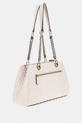کیف دوشی سفید زنانه چرم مصنوعی Guess - کد 886187422