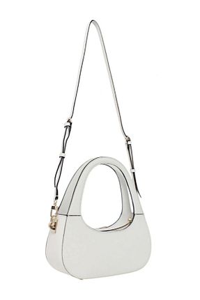 کیف دوشی سفید زنانه چرم مصنوعی Guess - کد 886154514