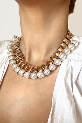 گردنبند جواهر طلائی زنانه مروارید New Obsessions - کد 896831373
