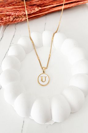 گردنبند استیل ( فولاد ) زرد زنانه استیل ضد زنگ Pretty - کد 896840248