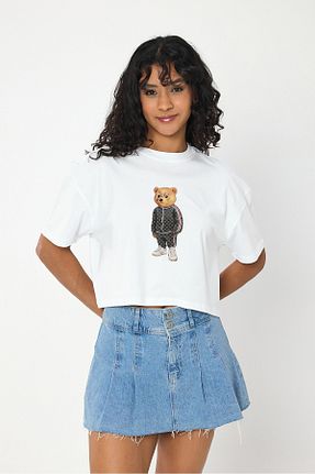 تیشرت سفید زنانه اورسایز VEK - کد 896862472