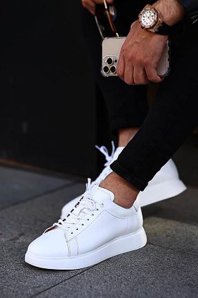 کفش کژوال سفید مردانه چرم خالص Shoetyle - کد 896862832