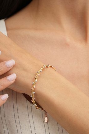 دستبند نقره طلائی زنانه 925 عیار Sümer Telkari - کد 42137582