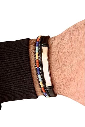 دستبند استیل (فولاد) مشکی مردانه استیل (فولاد) Bay hediye - کد 896872727