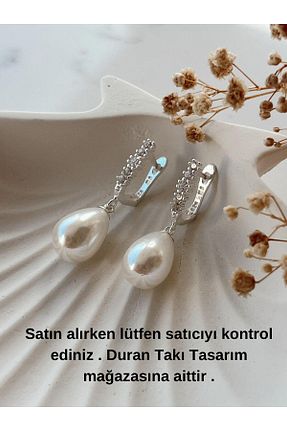 گوشواره مروارید سفید DURAN TAKI TASARIM - کد 764710457