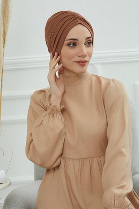 کلاه شنای حجاب قهوه ای زنانه Aisha