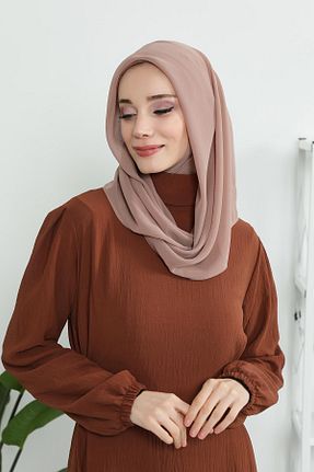 شال قهوه ای زنانه شیفون Aisha