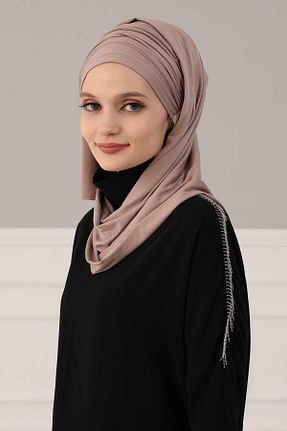 شال قهوه ای زنانه پنبه ای Aisha
