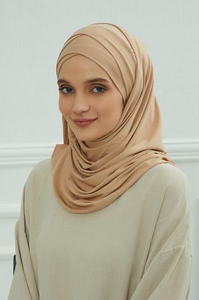 شال قهوه ای زنانه پنبه ای Aisha