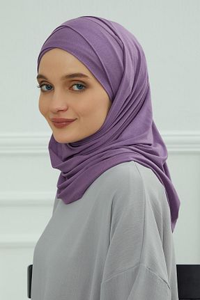 شال بنفش زنانه پنبه ای Aisha