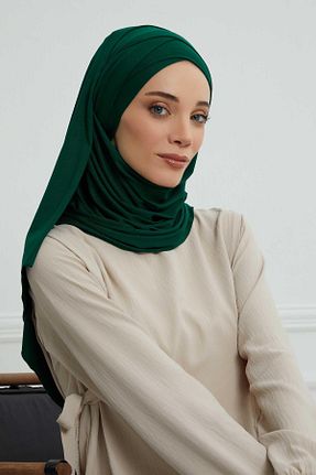 شال سبز زنانه پنبه ای Aisha