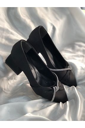 کفش مجلسی مشکی زنانه پارچه ای Hg Ayakkabı - کد 896878995