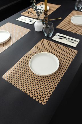 سرویس آمریکائی قهوه ای مستطیل La Casa Art - کد 858655786