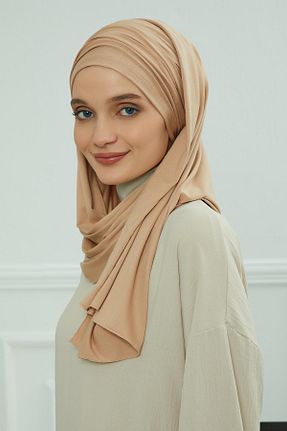 شال قهوه ای زنانه پنبه ای Aisha