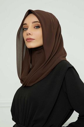 شال قهوه ای زنانه شیفون Aisha
