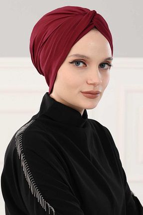 کلاه شنای حجاب زرشکی زنانه Aisha