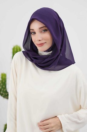 شال بنفش زنانه شیفون Aisha