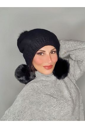 کلاه پشمی مشکی زنانه اکریلیک Senbeno Design - کد 896889027