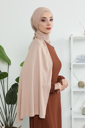 شال قهوه ای زنانه پنبه ای Aisha