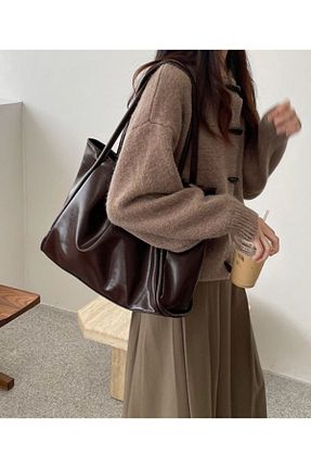 کیف دوشی قهوه ای زنانه چرم مصنوعی HONEY BAG - کد 779290712