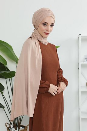 شال قهوه ای زنانه پنبه ای Aisha