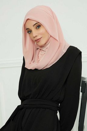 شال صورتی زنانه شیفون Aisha
