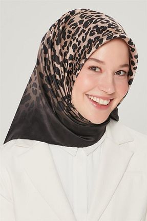 روسری قهوه ای کرپ ساتن ابریشم Armine - کد 269448918