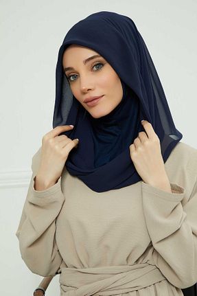 شال سرمه ای زنانه شیفون Aisha