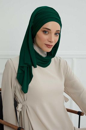شال سبز زنانه پنبه ای Aisha