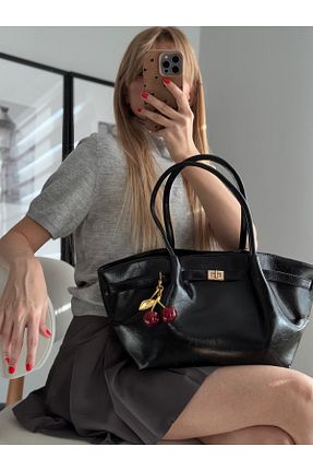 کیف دوشی مشکی زنانه چرم مصنوعی mèche atelier since 2024 - کد 894346257